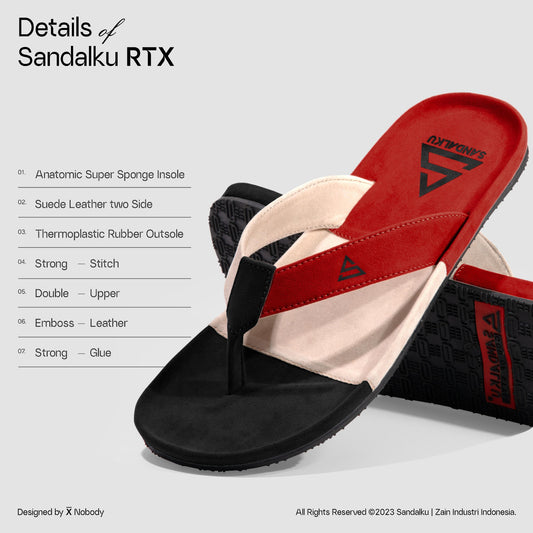 Sandalku - Sandal Pria Flipper RTX RED